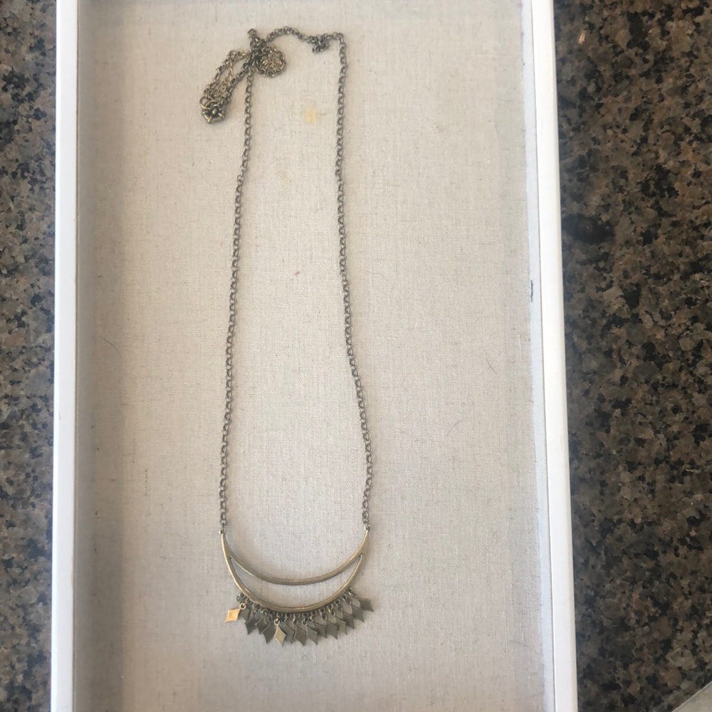 Anthropologie vintage gold long necklace